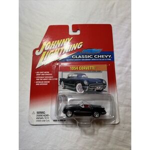 2001 JOHNNY LIGHTNING - CLASSIC CHEVY - 1954 CHEVROLET CORVETTE - CAR + CARD